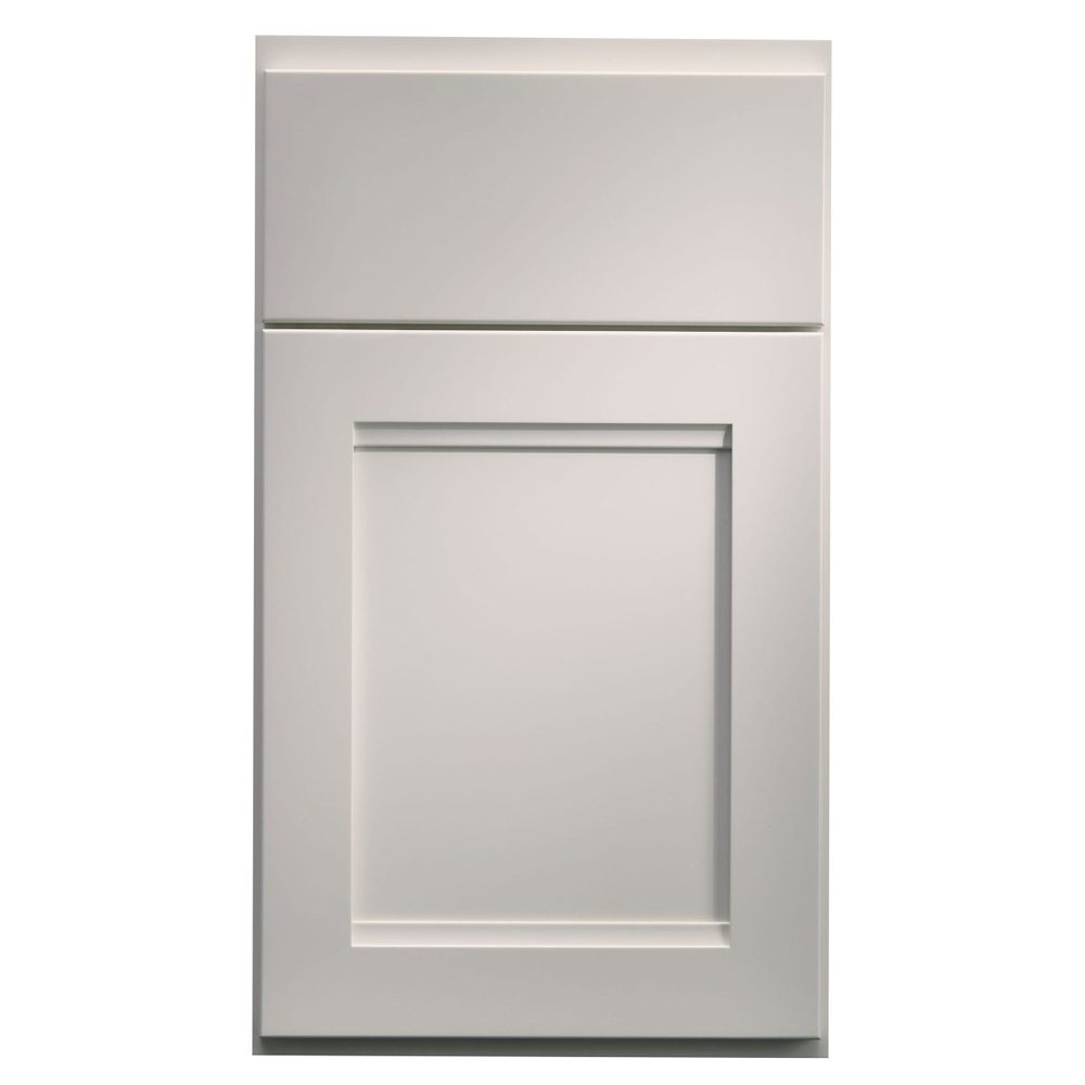 Crystal Benton cabinet door in Frosty White on PGM — photographed by Crystal