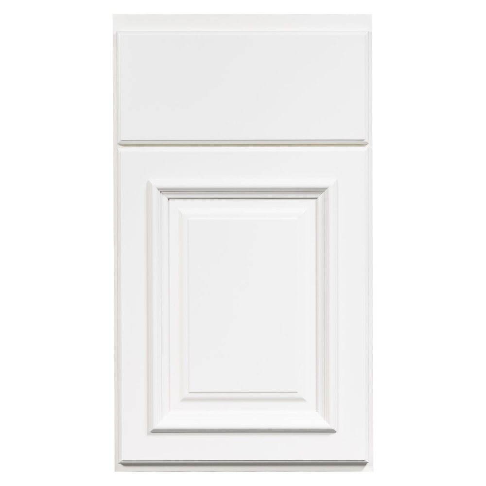 Crystal Brunswick cabinet door in Frosty White on PGM