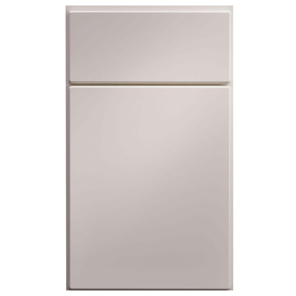 Crystal Celeste cabinet door in Frosty White — photographed by Crystal