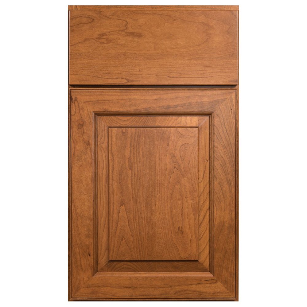 Crystal Claremont cabinet door in Wheaton on cherry — photographed by Crystal