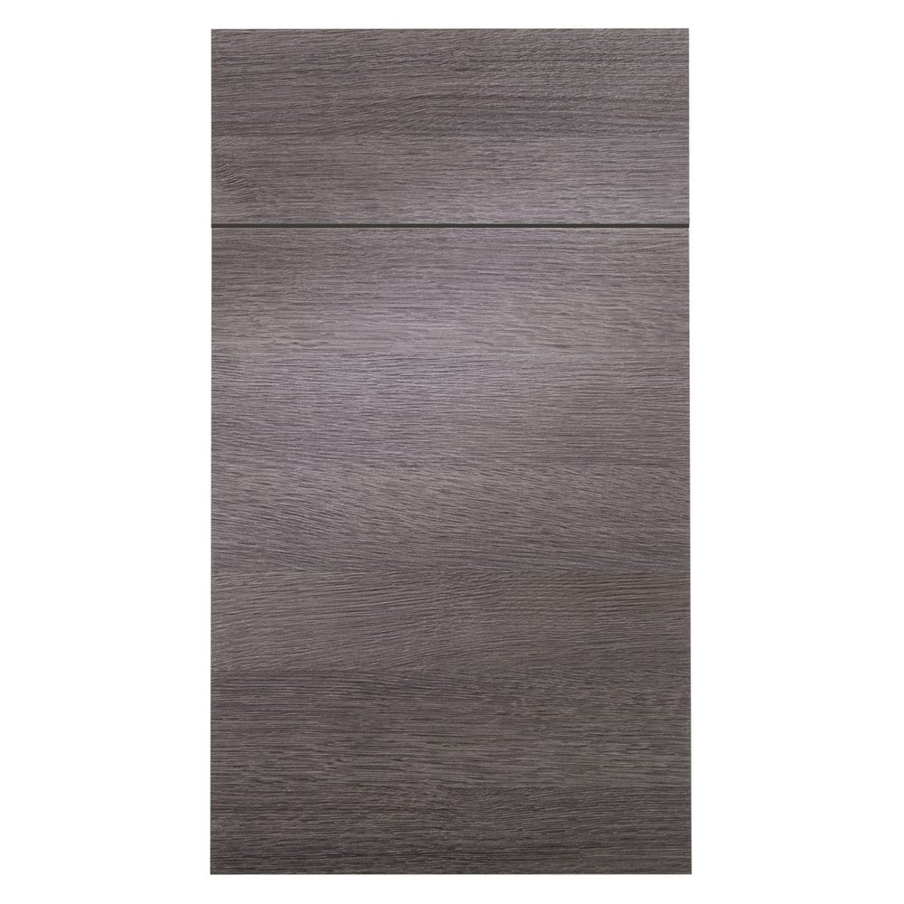 Crystal Echo cabinet door in City Oak — photographed by Crystal