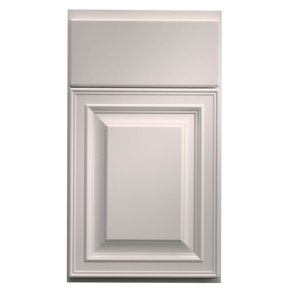 Crystal Elite cabinet door in Frosty White on PGM — photographed by Crystal