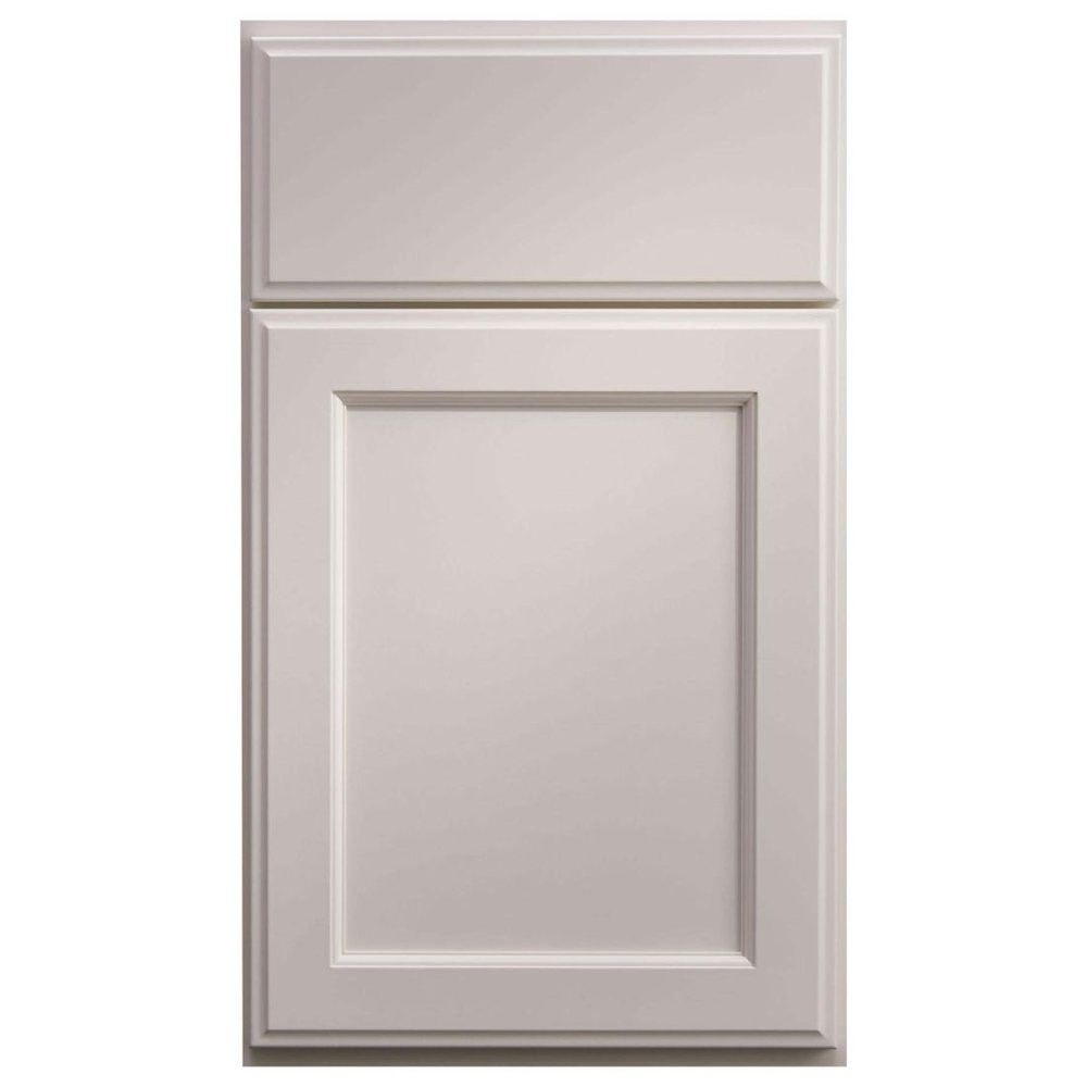 Crystal French Villa Square cabinet door in Frosty White on PGM — photographed by Crystal