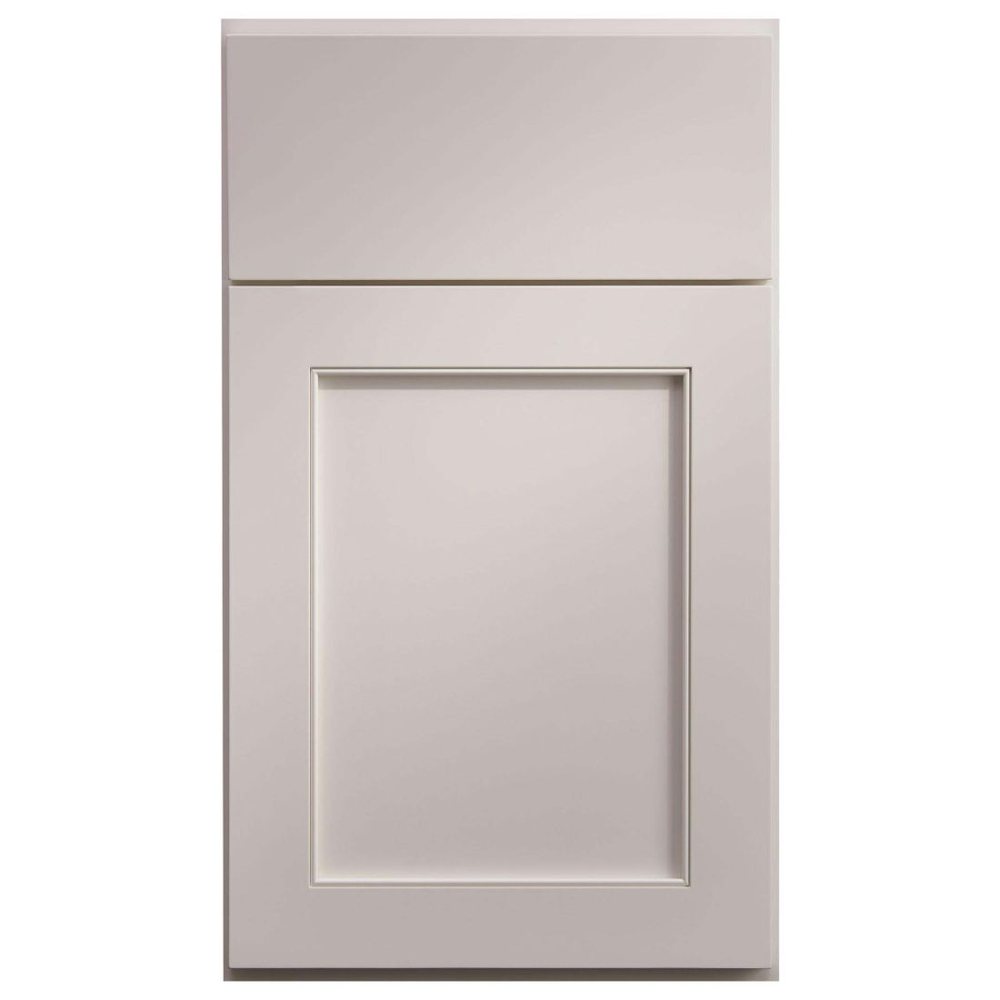 Crystal Hampstead cabinet door in Frosty White on 5-piece MDF — photographed by Crystal