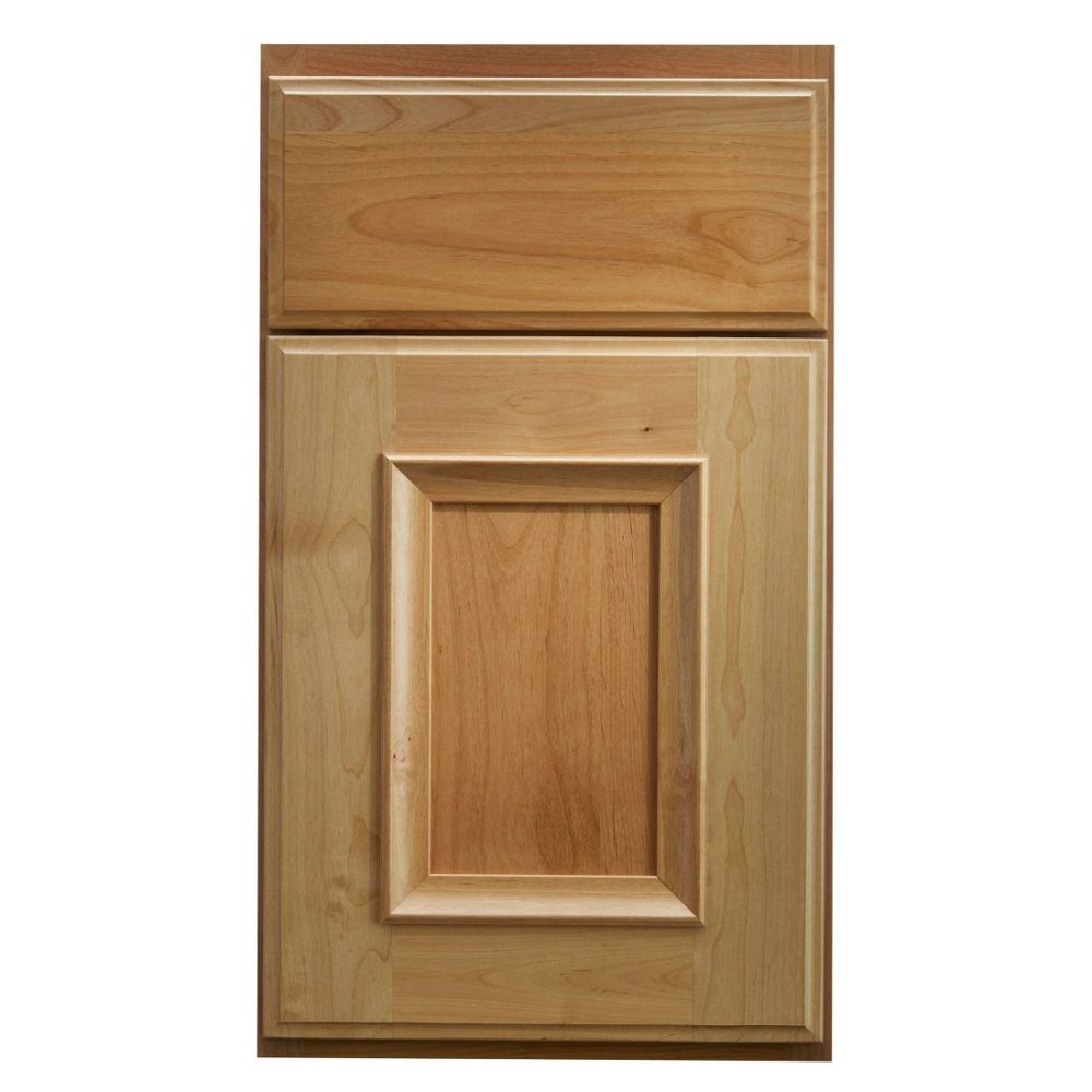 Crystal Hanover cabinet door in Natural on Alder — photographed by Crystal