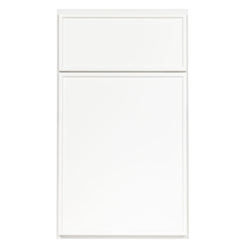 Crystal Marquee Half Round cabinet door in Frosty White — photographed by Crystal