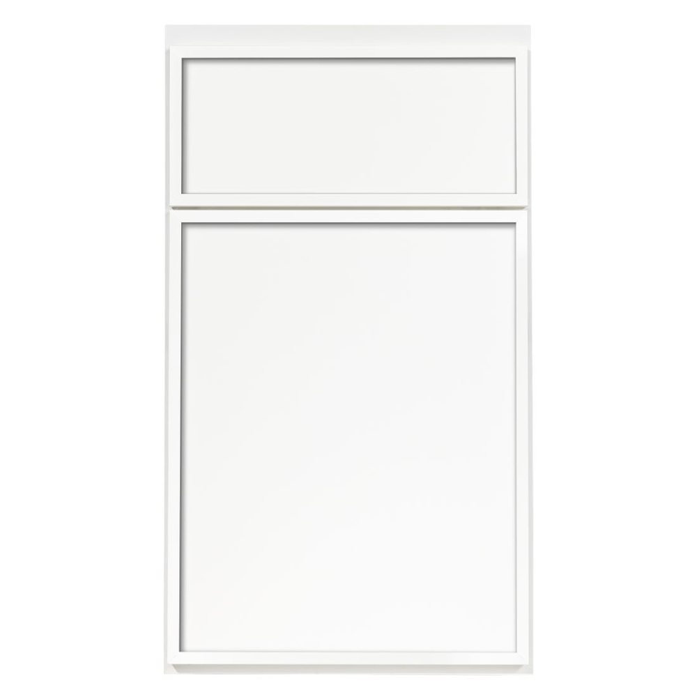 Crystal Marquee Half Square cabinet door in Frosty White — photographed by Crystal
