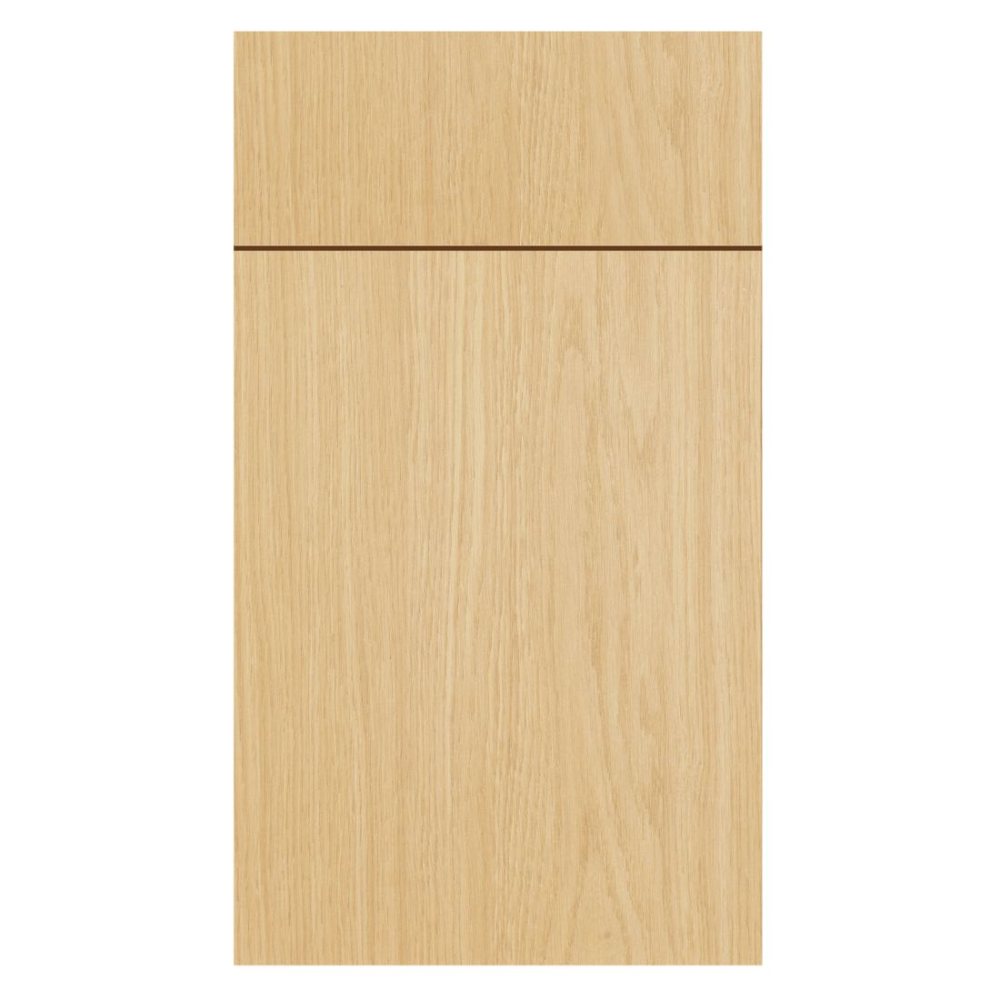 Crystal Muskoka cabinet door in Light Oak — photographed by Crystal