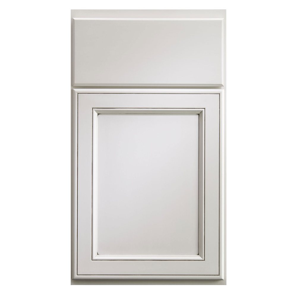 Crystal Newark cabinet door in Antique Nickel on maple — photographed by Crystal