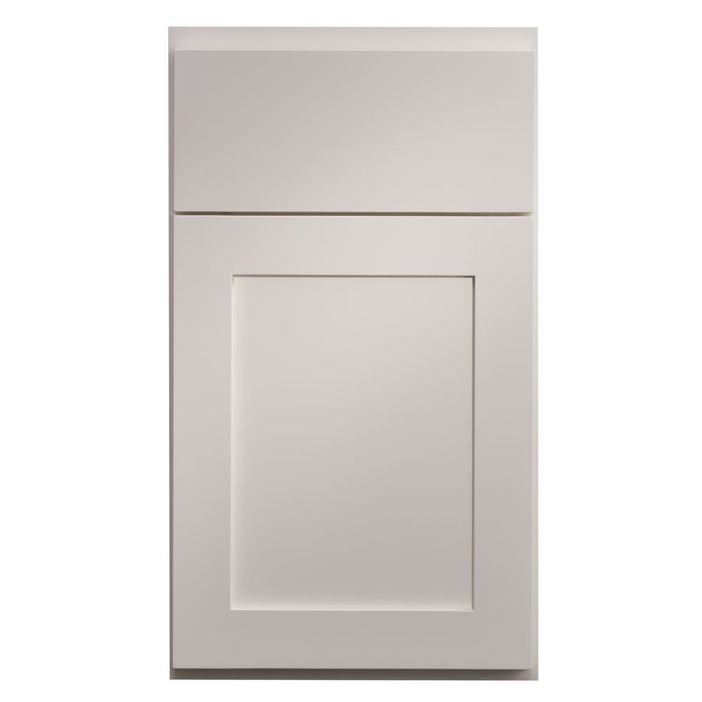 Crystal Revere cabinet door in Frosty White on PGM — photographed by Crystal