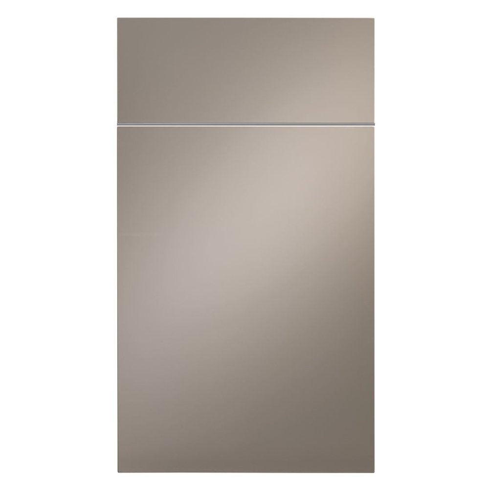 Crystal Soho cabinet door in Stone Grey UV Lacquered — photographed by Crystal