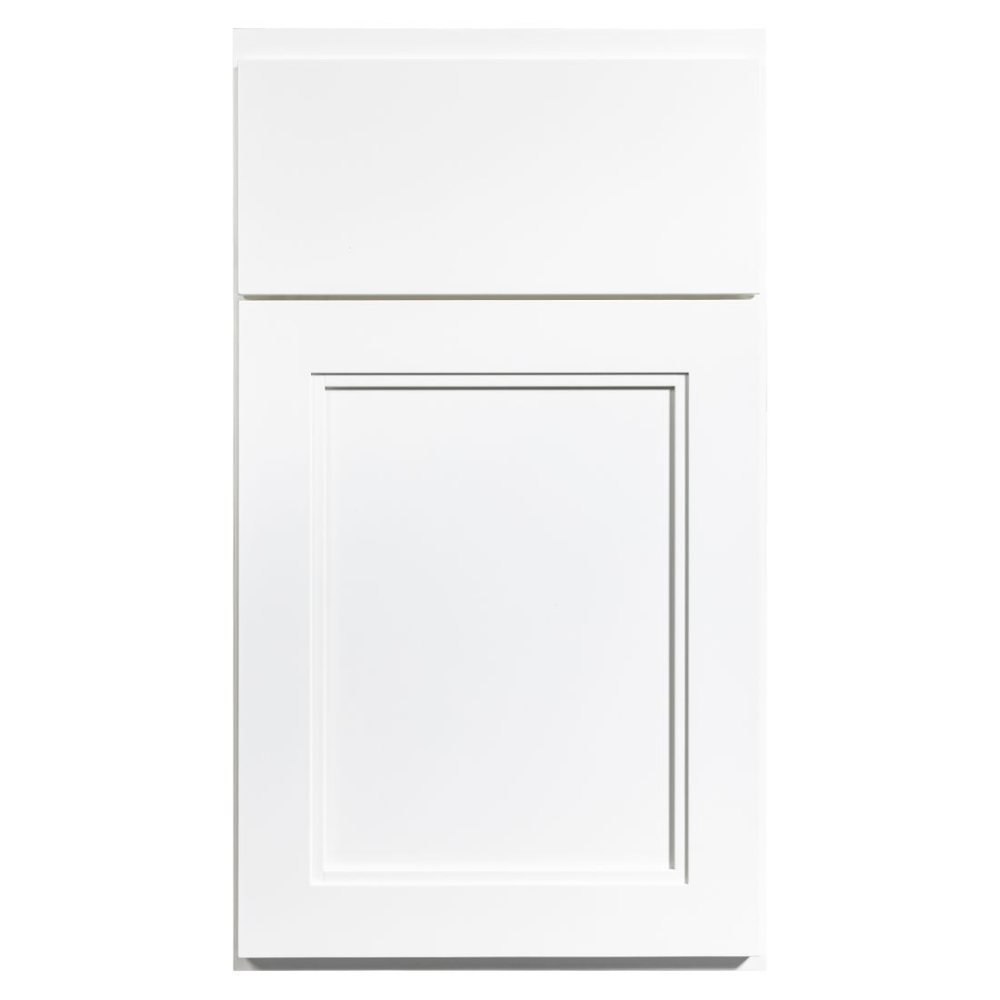 Crystal Wake Hill cabinet door in Frosty White on PGM — photographed by Crystal