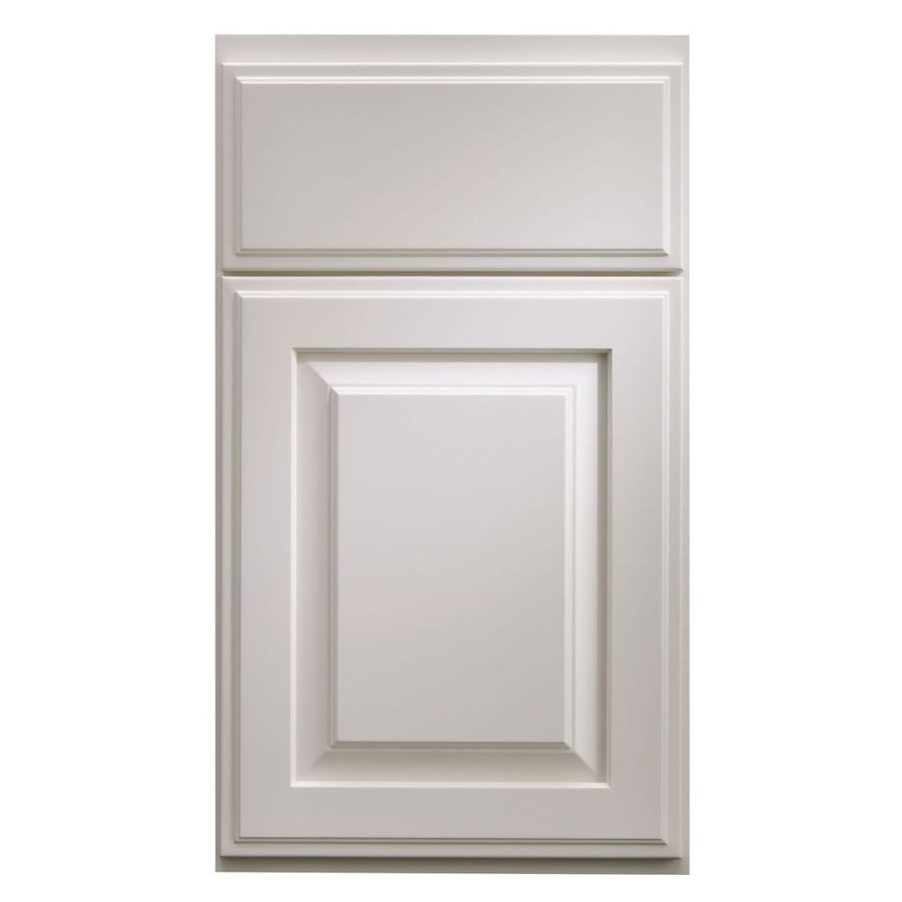 Crystal Woodbury Square cabinet door in Frosty White on PGM — photographed by Crystal