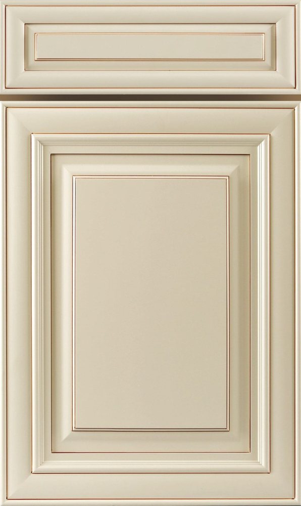 J&K A7 Creme Glazed cabinet door in Creme Glazed — photographed by J&K