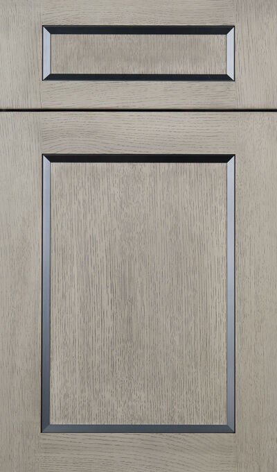 Plain & Fancy Abbey With Bevel cabinet door in Blizzard on rift cut white oak
