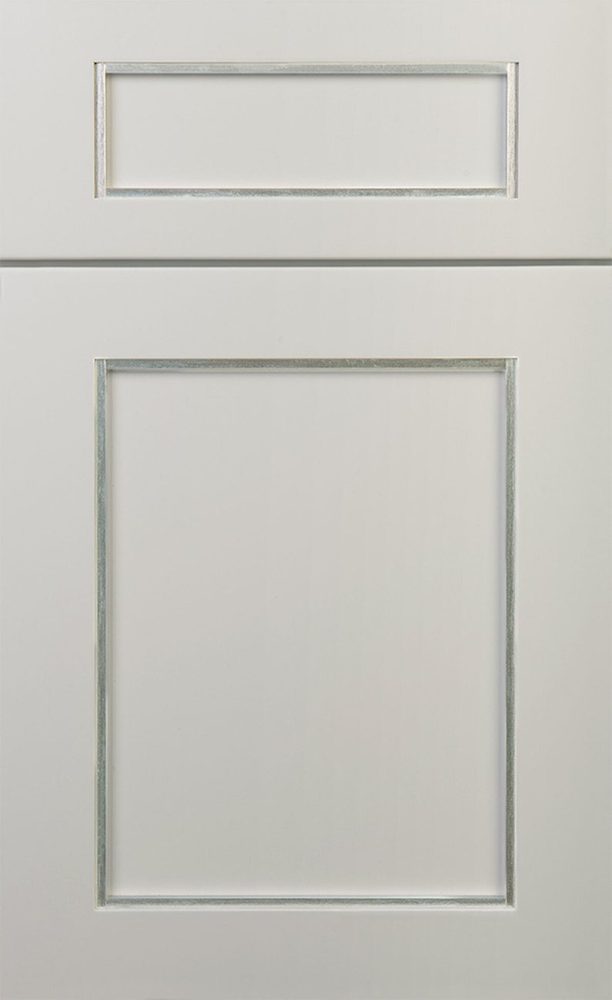 Plain & Fancy Abbey cabinet door — full overlay · Garden Gate · Brushed Aluminum
