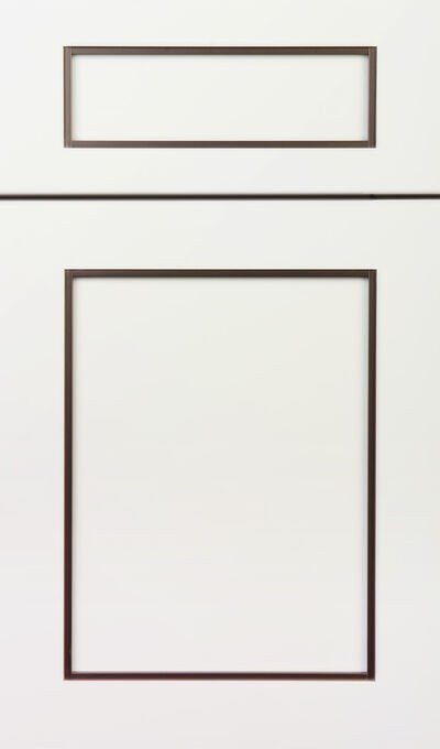 Plain & Fancy Abbey cabinet door in Celeste on paint grade maple — photographed by Plain & Fancy