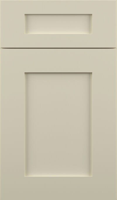 Plain & Fancy Cloister cabinet door in White Sand on paint grade maple
