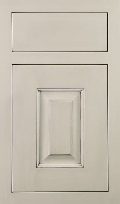 Plain & Fancy Provence cabinet door in Oyster on paint grade maple