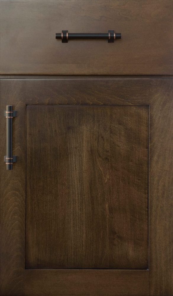 Plain & Fancy Quaker cabinet door — Hard Maple · full overlay · satin sheen · Tamarind