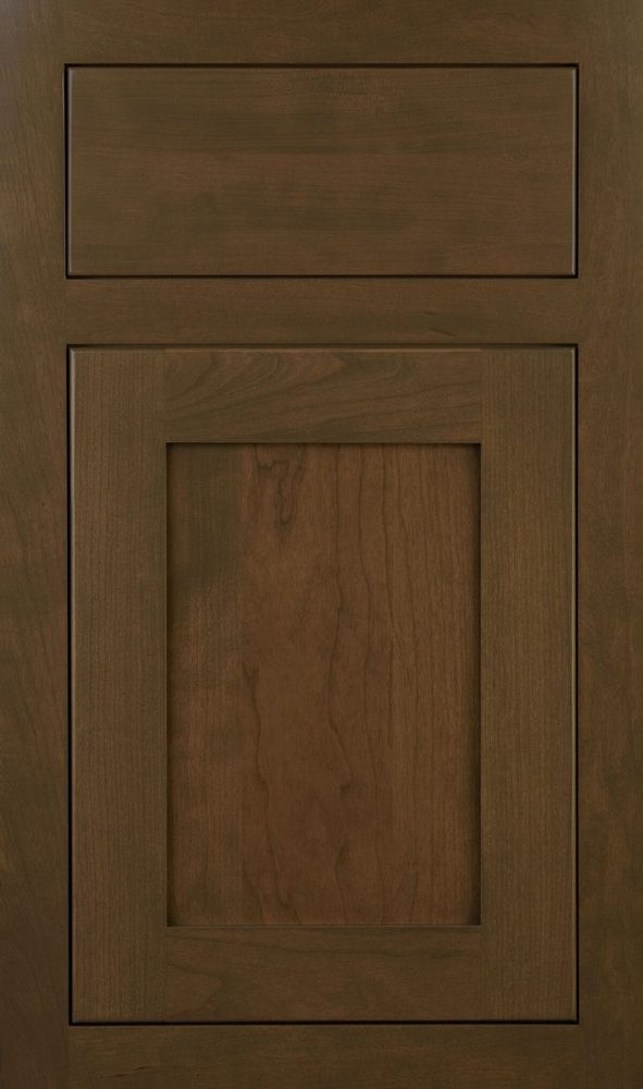 Plain & Fancy Quaker cabinet door — Cherry · Whiskey Barrel · flush inset