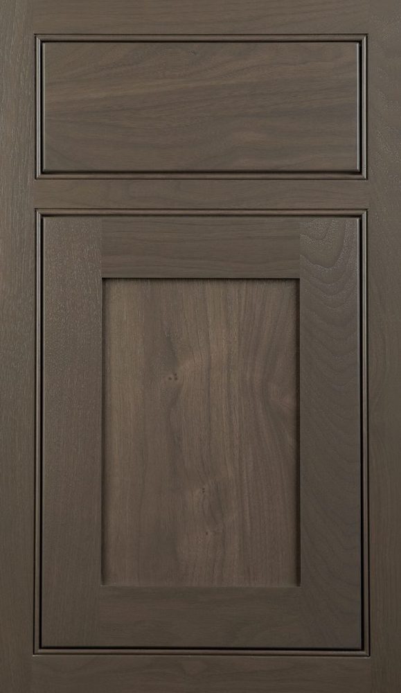 Plain & Fancy Quaker cabinet door — Walnut · Whiskey Barrel · beaded inset
