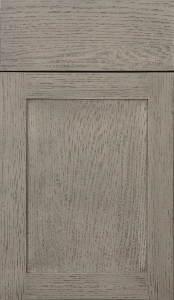 Plain & Fancy Quaker cabinet door — rift cut white oak · Blizzard · full overlay
