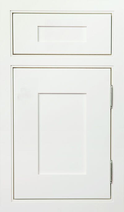 Plain & Fancy Shaker 3 cabinet door in Celeste on paint grade maple