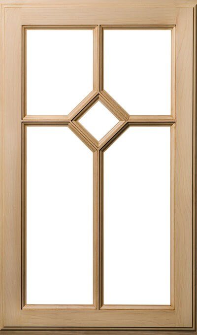 Plain & Fancy Single Diamond Mullion cabinet door in Custom Color on hard maple