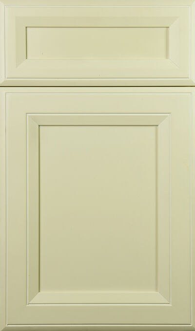 Plain & Fancy Soho cabinet door in Cashmere on paint grade maple — photographed by Plain & Fancy