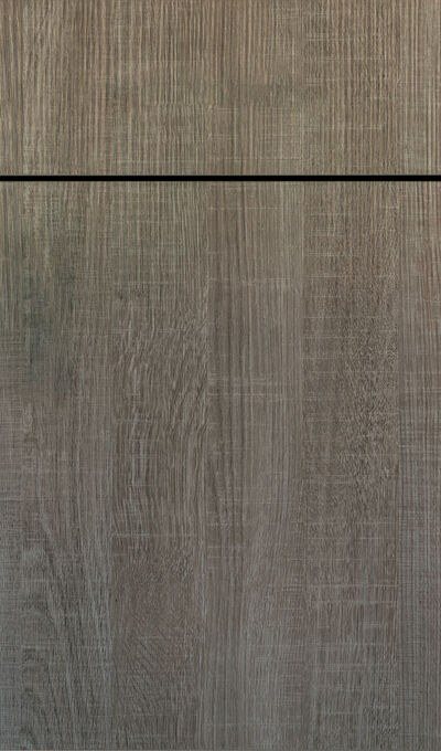 Plain & Fancy Strata Slab cabinet door in Barn Oak on strata