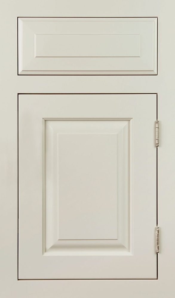 Plain & Fancy Vintage cabinet door — Maple · Slate White · flush inset