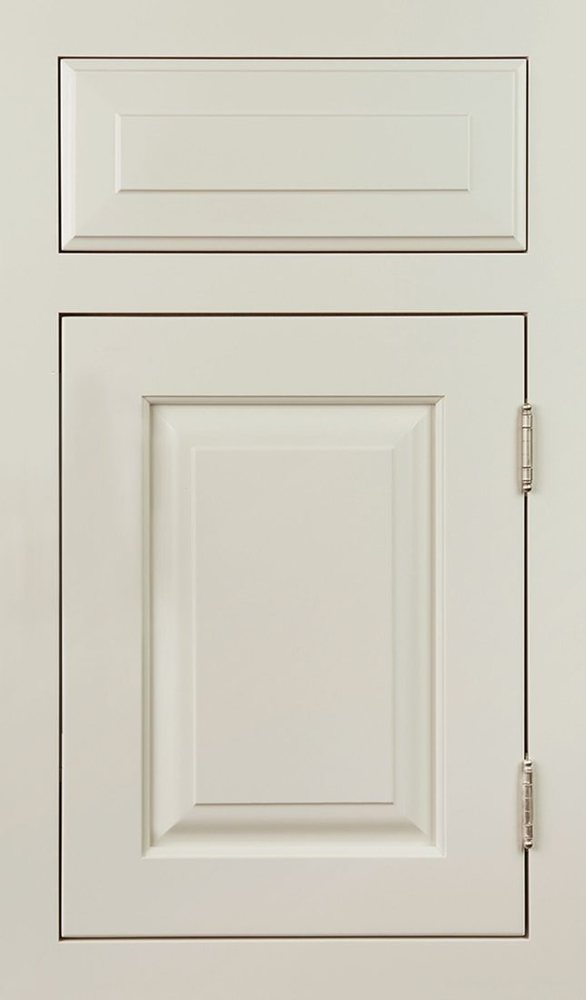 Plain & Fancy Vintage cabinet door in Maple · Slate White · flush inset — photographed by Plain & Fancy