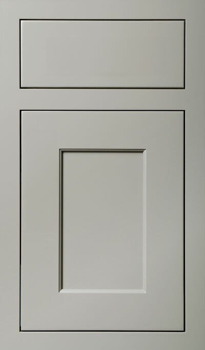 Plain & Fancy Vogue 3 cabinet door in Graystone on paint grade maple