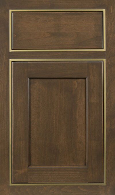 Plain & Fancy Vogue With Metal Inset cabinet door in Whiskey Barrel on alder