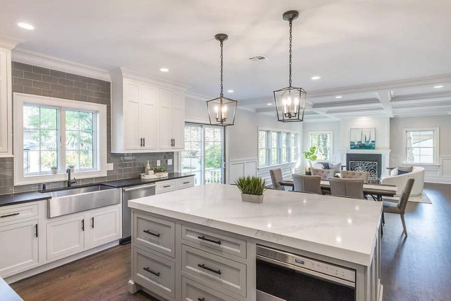 Great Northern Frosty White inset kitchen, Brockton door — manufacturer photo