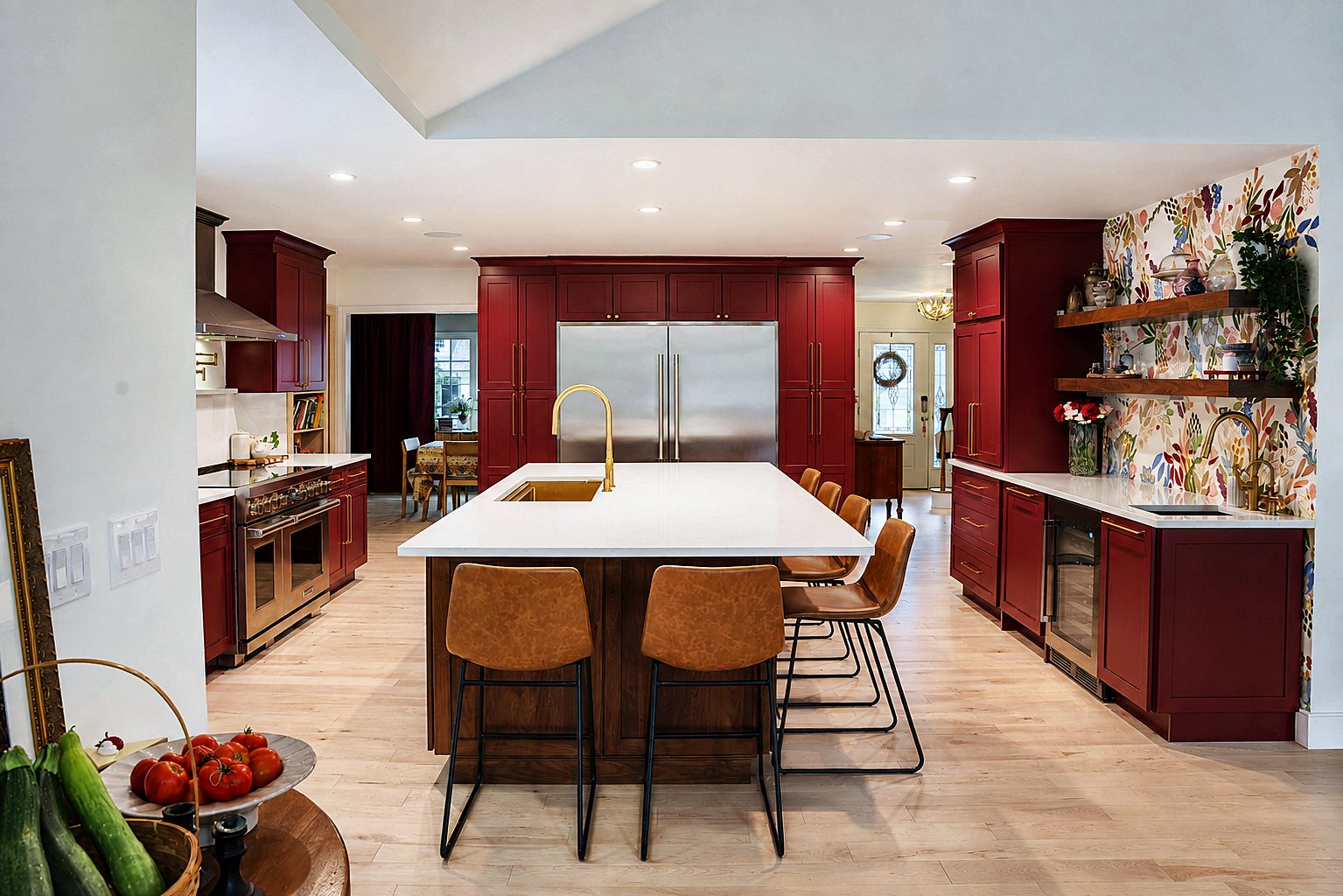 Kitchen open to the family room