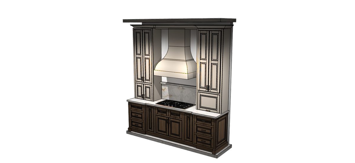 My House Kitchen Rochelle Park showroom — Shiloh beaded inset display (design rendering)