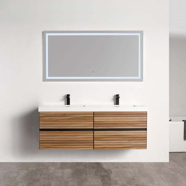 Blossom Annecy vanity, 60 inch, in Maple Strip