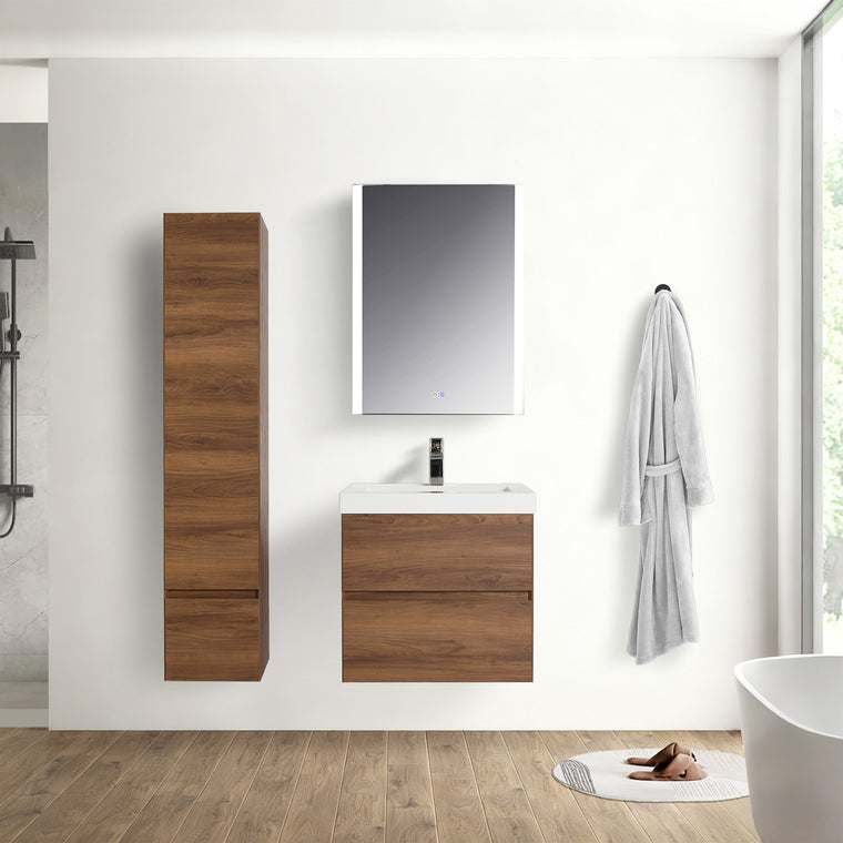 Blossom Assisi vanity in Brown Walnut, 24 inch
