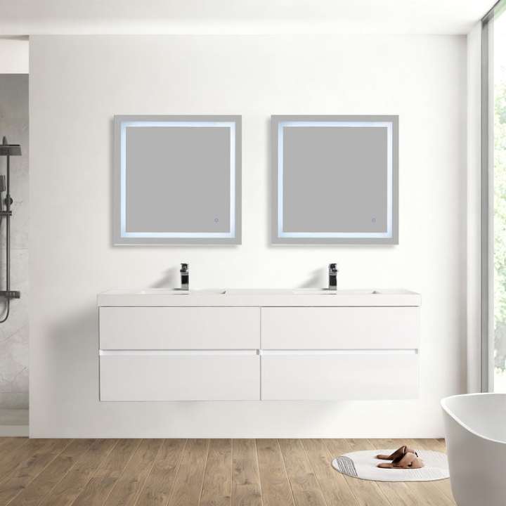 Blossom Assisi vanity, 72 inch, in Glossy White