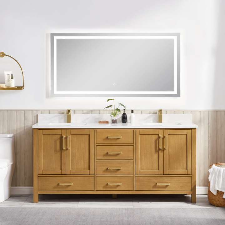 Blossom Basel bathroom vanity, 72 inch, in Ivory Oak