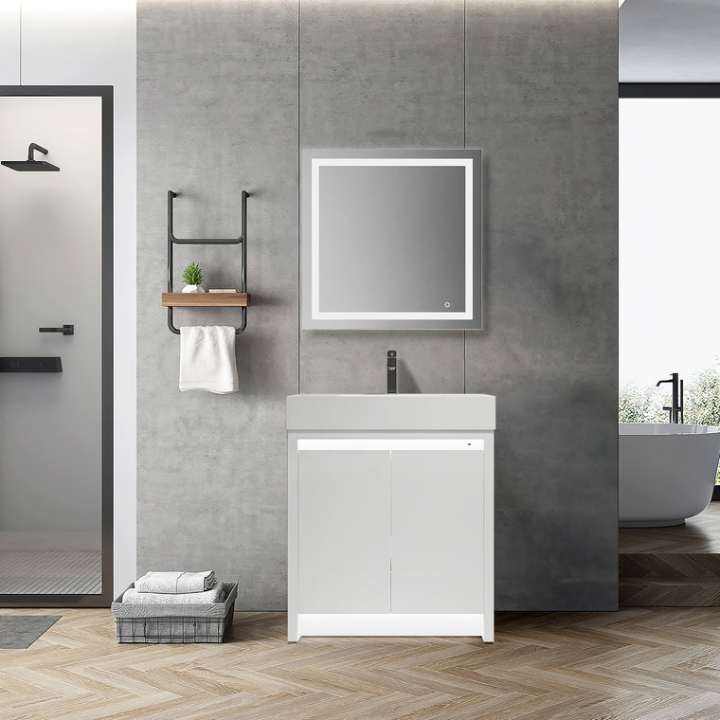 Blossom Capri bathroom vanity, 30 inch, in Glossy White