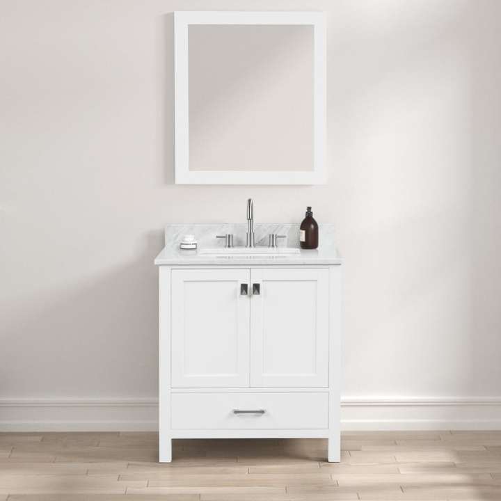 Blossom Geneva vanity, 30 inch, in Matte White