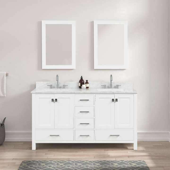 Blossom Geneva vanity, 60 inch, in Matte White