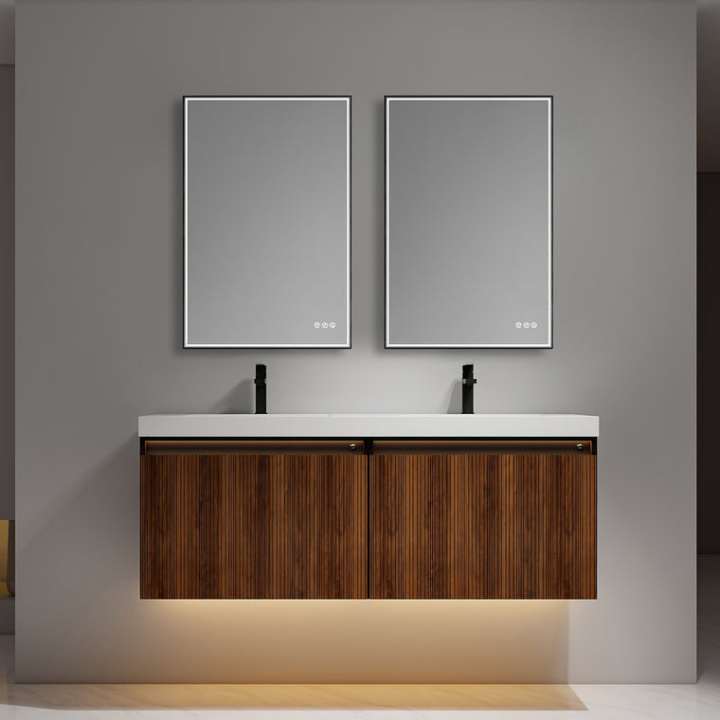 Blossom Lille vanity, 60 inch, in Brown Walnut Strip