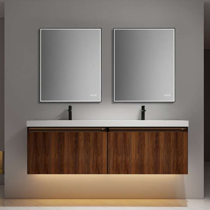 Blossom Lille vanity, 72 inch, in Brown Walnut Strip