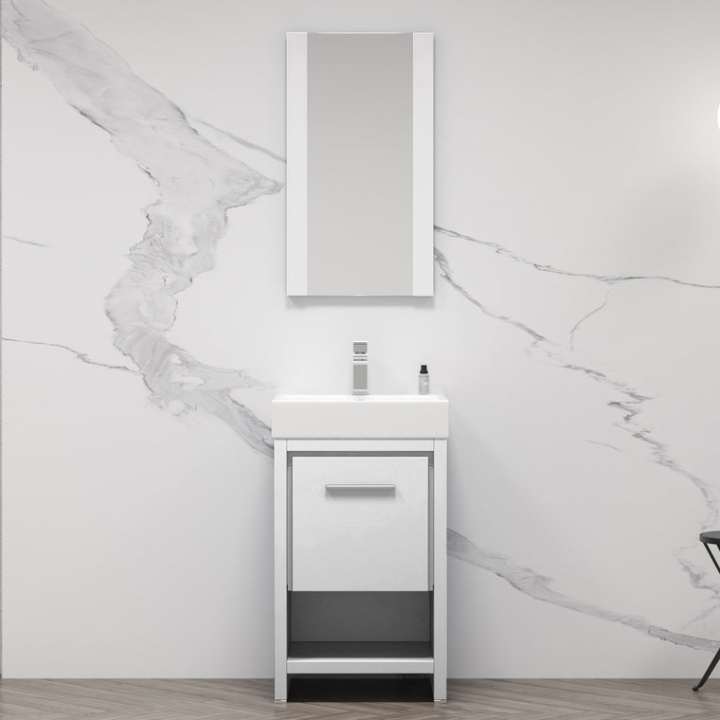 Blossom Milan vanity, 20 inch, in Glossy White