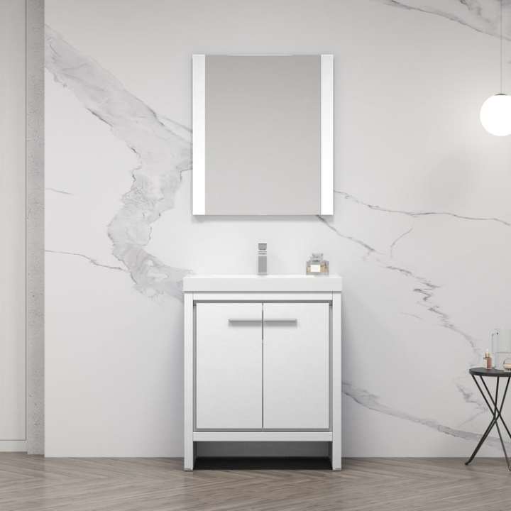 Blossom Milan vanity, 30 inch, in Glossy White