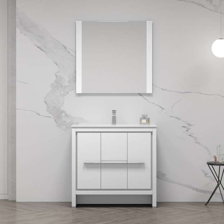 Blossom Milan vanity, 36 inch, in Glossy White